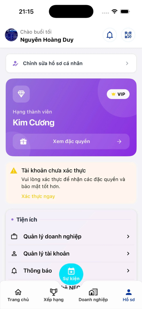 Hồ sơ cá nhân - Hạng thành viên