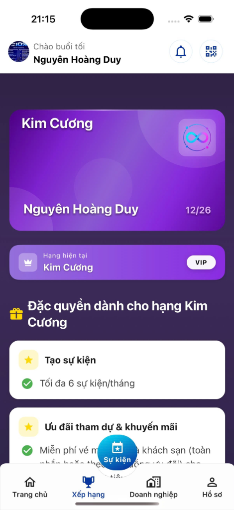 Xếp hạng - Đặc quyền VIP